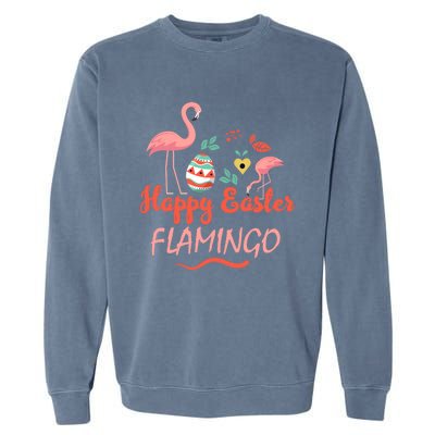 Cute Happy Easter Flamingo Design Teens Cool Gift Garment-Dyed Sweatshirt