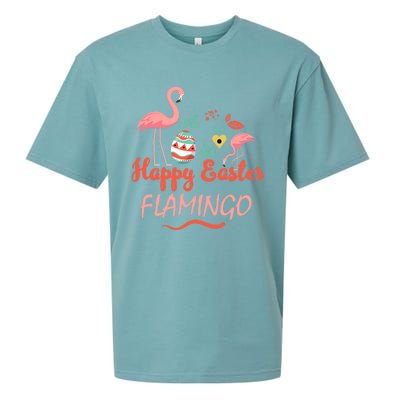 Cute Happy Easter Flamingo Design Teens Cool Gift Sueded Cloud Jersey T-Shirt