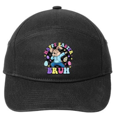 Checkered Happy Easter Bruh Bunny 7-Panel Snapback Hat