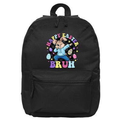 Checkered Happy Easter Bruh Bunny 16 in Basic Backpack