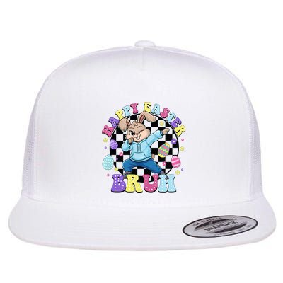 Checkered Happy Easter Bruh Bunny Flatbill Hat
