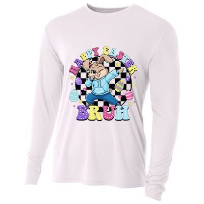 Checkered Happy Easter Bruh Bunny Cooling Performance Long Sleeve Crew