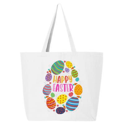 Cute Happy Easter Colorful Eggs 25L Jumbo Tote