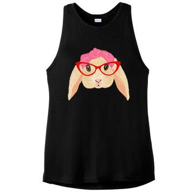 Cute Hipster Easter Bunny For Twins Siblings Ladies PosiCharge Tri-Blend Wicking Tank