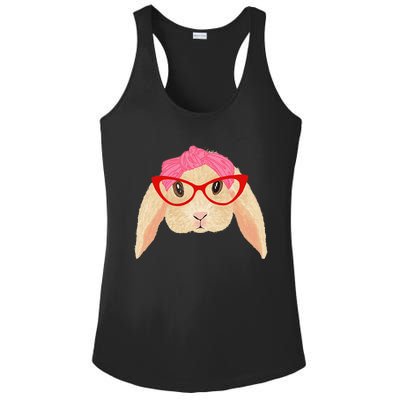 Cute Hipster Easter Bunny For Twins Siblings Ladies PosiCharge Competitor Racerback Tank