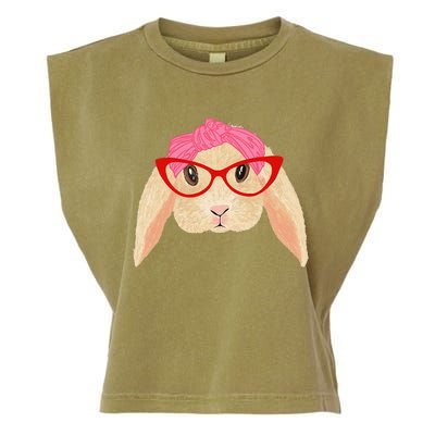 Cute Hipster Easter Bunny For Twins Siblings Garment-Dyed Women's Muscle Tee