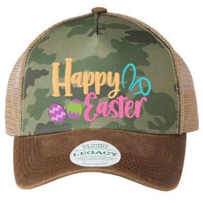 Cute Happy Easter Bunny Egg Legacy Tie Dye Trucker Hat
