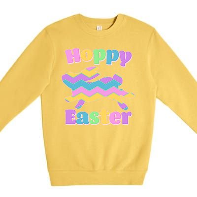 Cute Hoppy Easter Colorful Easter Bunny Premium Crewneck Sweatshirt