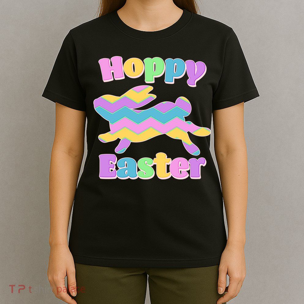 Cute Hoppy Easter Colorful Easter Bunny T-Shirt