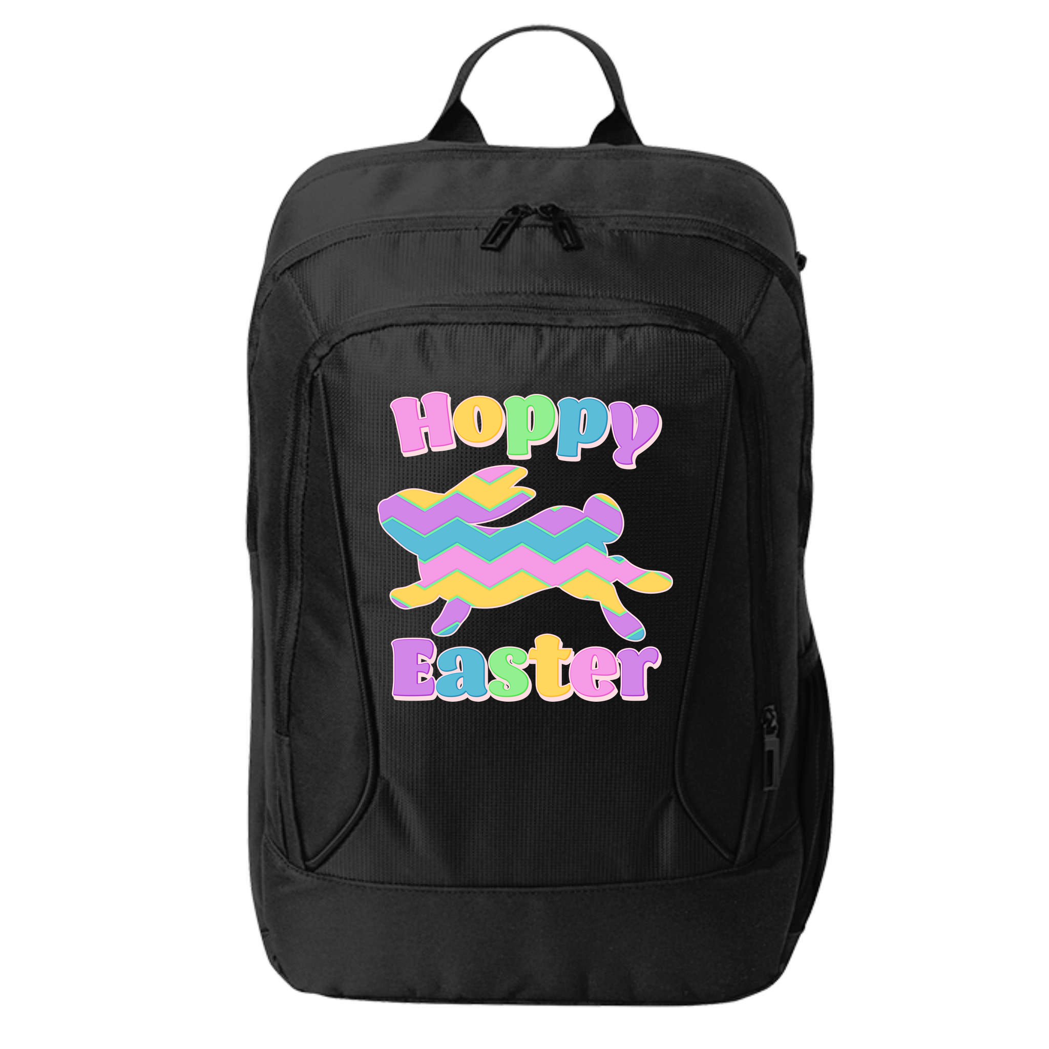 Cute Hoppy Easter Colorful Easter Bunny City Backpack
