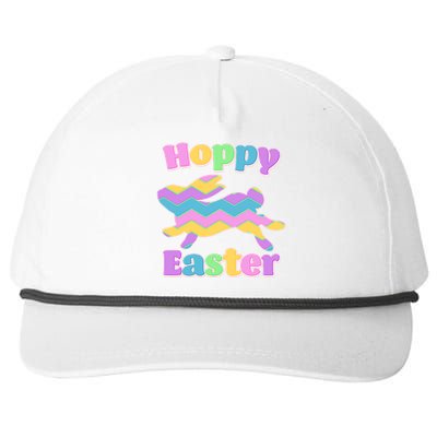 Cute Hoppy Easter Colorful Easter Bunny Snapback Five-Panel Rope Hat