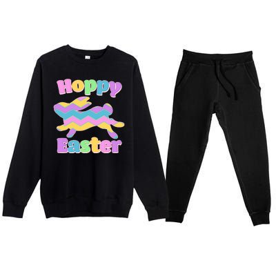 Cute Hoppy Easter Colorful Easter Bunny Premium Crewneck Sweatsuit Set