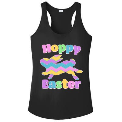 Cute Hoppy Easter Colorful Easter Bunny Ladies PosiCharge Competitor Racerback Tank