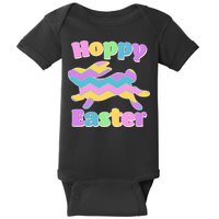 Cute Hoppy Easter Colorful Easter Bunny Baby Bodysuit