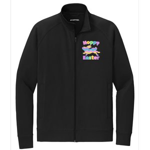 Cute Hoppy Easter Colorful Easter Bunny Stretch Full-Zip Cadet Jacket