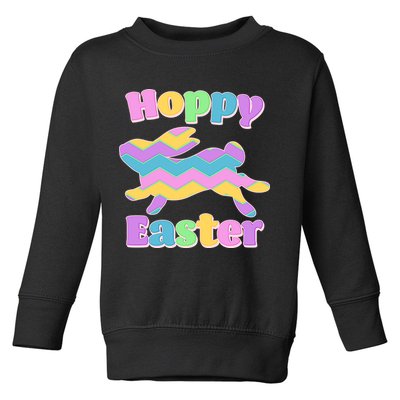 Cute Hoppy Easter Colorful Easter Bunny Toddler Sweatshirt