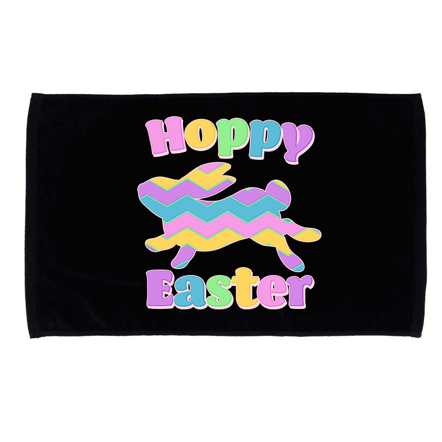 Cute Hoppy Easter Colorful Easter Bunny Microfiber Hand Towel