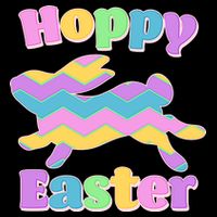 Cute Hoppy Easter Colorful Easter Bunny Women's V-Neck T-Shirt
