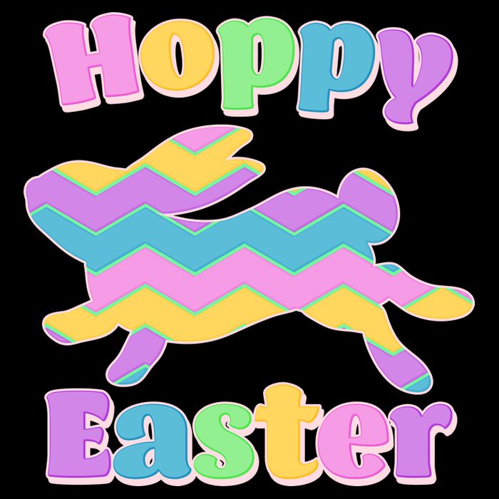 Cute Hoppy Easter Colorful Easter Bunny Women's V-Neck T-Shirt