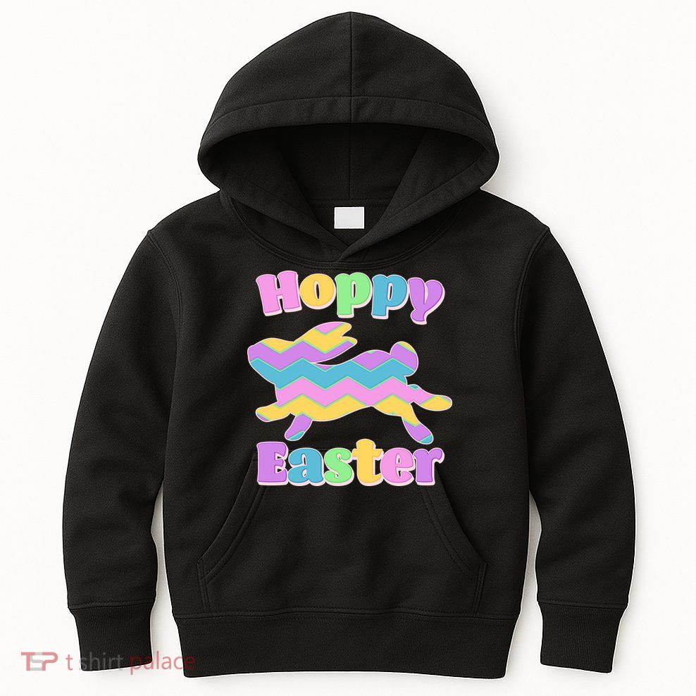 Cute Hoppy Easter Colorful Easter Bunny Kids Hoodie