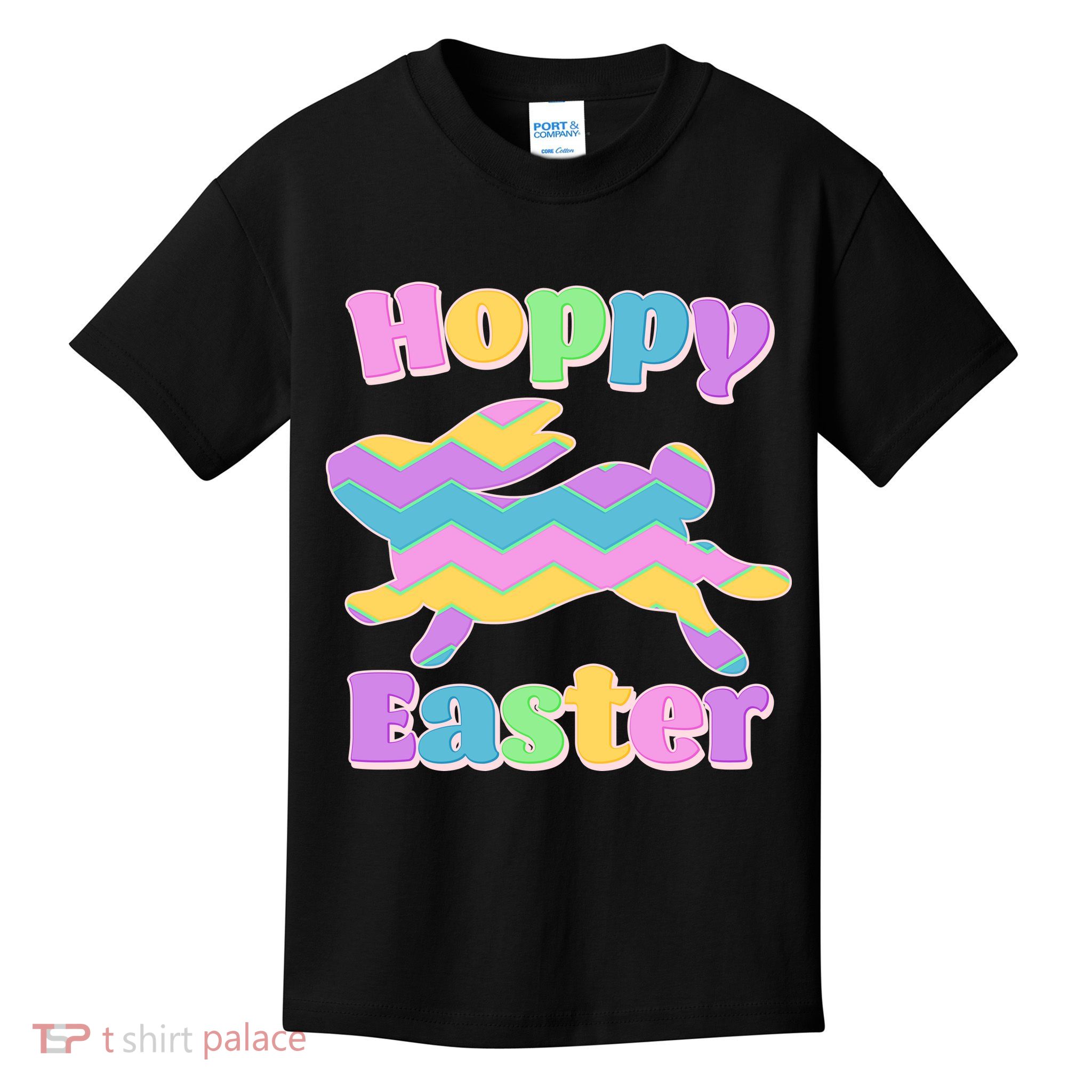 Cute Hoppy Easter Colorful Easter Bunny Kids T-Shirt