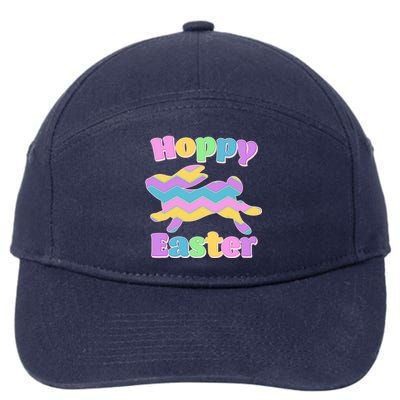 Cute Hoppy Easter Colorful Easter Bunny 7-Panel Snapback Hat