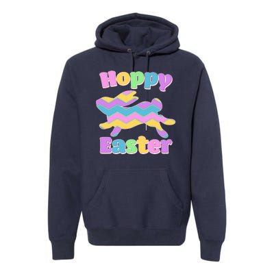 Cute Hoppy Easter Colorful Easter Bunny Premium Hoodie