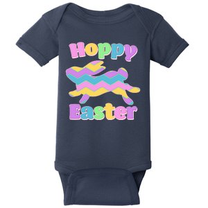 Cute Hoppy Easter Colorful Easter Bunny Baby Bodysuit