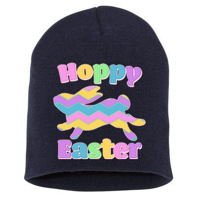 Cute Hoppy Easter Colorful Easter Bunny Short Acrylic Beanie