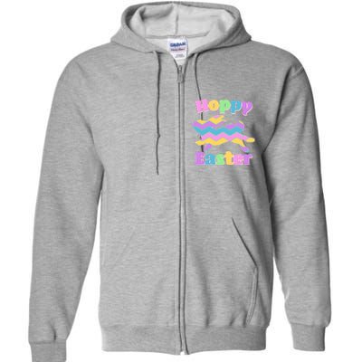 Cute Hoppy Easter Colorful Easter Bunny Full Zip Hoodie