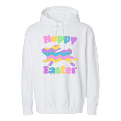 Cute Hoppy Easter Colorful Easter Bunny Garment-Dyed Fleece Hoodie