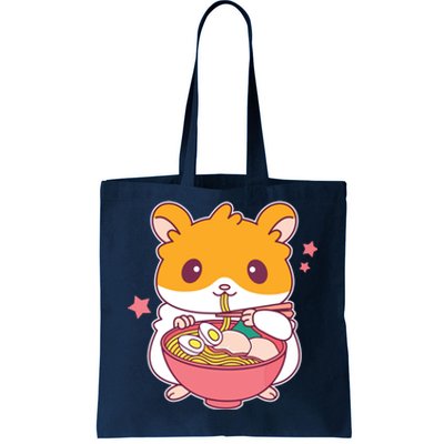 Cute Hamster Eating Ramen Hamster Lovers Tote Bag