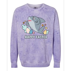 Cute Happy Easter Day Egg Hunt Orca Shark Funny Gift Colorblast Crewneck Sweatshirt