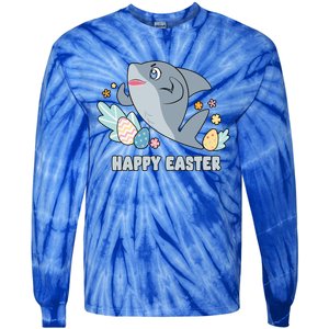 Cute Happy Easter Day Egg Hunt Orca Shark Funny Gift Tie-Dye Long Sleeve Shirt