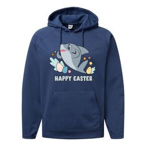 Cute Happy Easter Day Egg Hunt Orca Shark Funny Gift Performance Fleece Hoodie