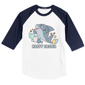 Cute Happy Easter Day Egg Hunt Orca Shark Funny Gift Baseball Sleeve Shirt