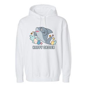 Cute Happy Easter Day Egg Hunt Orca Shark Funny Gift Garment-Dyed Fleece Hoodie