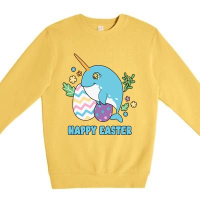 Cute Happy Easter Day Egg Hunter Orca Whale Gift Premium Crewneck Sweatshirt