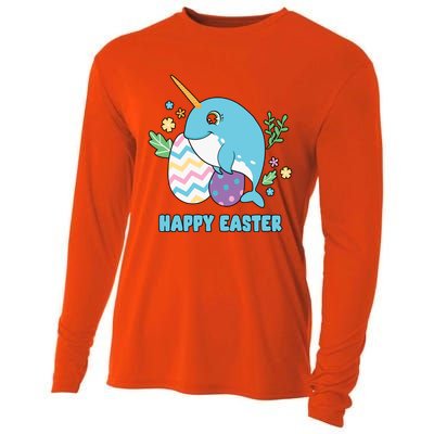 Cute Happy Easter Day Egg Hunter Orca Whale Gift Cooling Performance Long Sleeve Crew