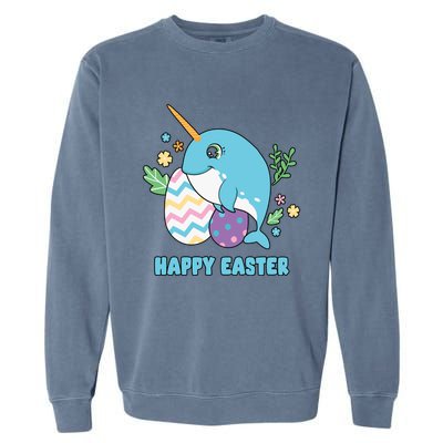 Cute Happy Easter Day Egg Hunter Orca Whale Gift Garment-Dyed Sweatshirt