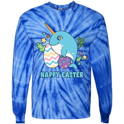 Cute Happy Easter Day Egg Hunter Orca Whale Gift Tie-Dye Long Sleeve Shirt