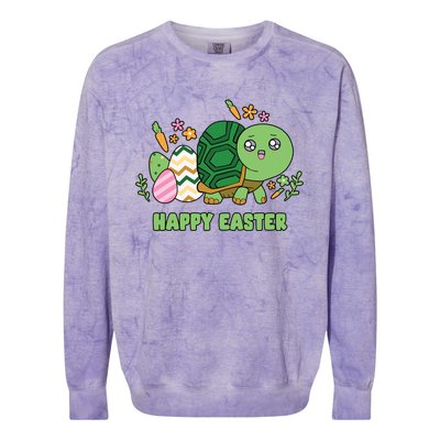 Cute Happy Easter Day Egg Hunter Turtle Cute Gift Colorblast Crewneck Sweatshirt