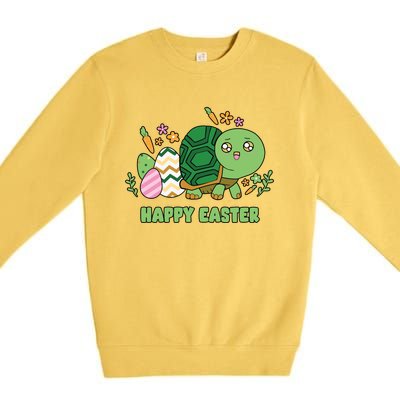 Cute Happy Easter Day Egg Hunter Turtle Cute Gift Premium Crewneck Sweatshirt