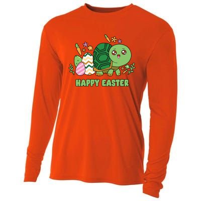 Cute Happy Easter Day Egg Hunter Turtle Cute Gift Cooling Performance Long Sleeve Crew