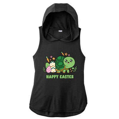 Cute Happy Easter Day Egg Hunter Turtle Cute Gift Ladies PosiCharge Tri-Blend Wicking Draft Hoodie Tank