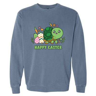 Cute Happy Easter Day Egg Hunter Turtle Cute Gift Garment-Dyed Sweatshirt