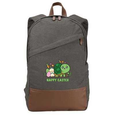 Cute Happy Easter Day Egg Hunter Turtle Cute Gift Cotton Canvas Backpack