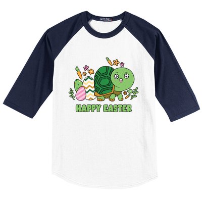 Cute Happy Easter Day Egg Hunter Turtle Cute Gift Baseball Sleeve Shirt