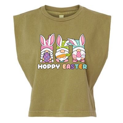 Cute Hoppy Easter Day Egg Hunter Gnomes Great Gift Garment-Dyed Women's Muscle Tee