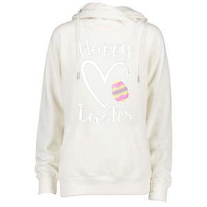 Cute Happy Easter Heart Pastel Easter Outfit Premium Womens Funnel Neck Pullover Hood